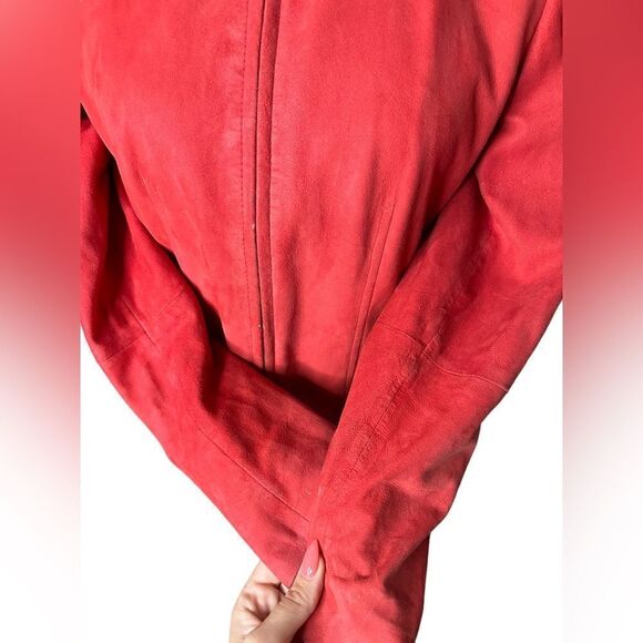 Escada Goat Leather Evening Jacket Red sz 38 US 8 - Picture 9 of 16
